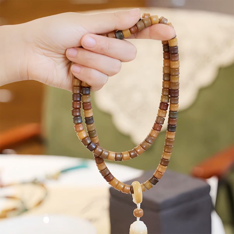 Pulsera de Meditación Armonía con Semillas de Bodhi Grabadas Engraved Bodhi Seed Harmony Meditation Bracelet