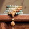 手彫り菩提樹種子平和ブレスレット Hand-Carved Bodhi Seed Peace Bracelet