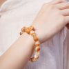 Gelang Perdamaian Kelinci Biji Bodhi Alami Natural Bodhi Seed Rabbit Peace Bracelet