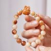 Gelang Perdamaian Kelinci Biji Bodhi Alami Natural Bodhi Seed Rabbit Peace Bracelet