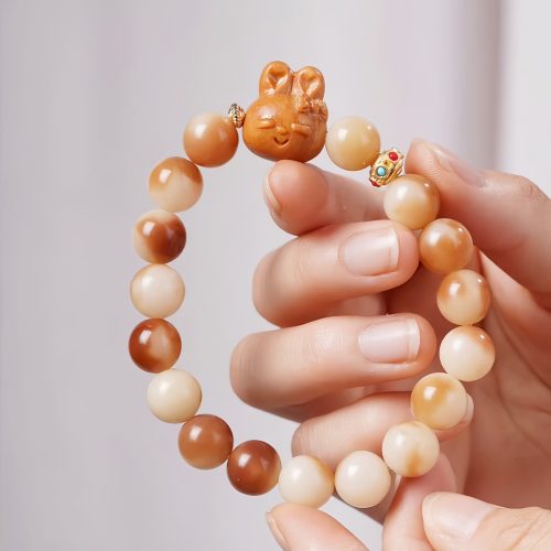 Pulsera de Paz con Conejo y Semillas de Bodhi Naturales Pulsera de Paz con Conejo y Semillas de Bodhi Naturales