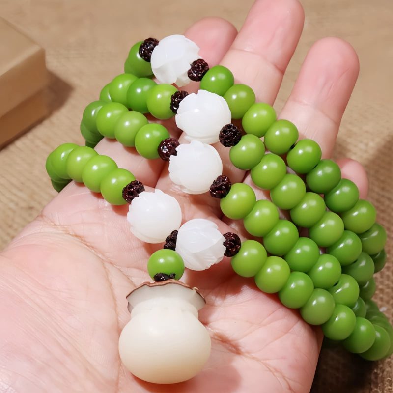 Gelang Kebijaksanaan 108 Butir Biji Bodhi Alami Natural Bodhi Seed 108 Beads Wisdom Bracelet