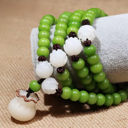 Pulsera de sabiduría con 108 cuentas de semilla de Bodhi natural Pulsera de sabiduría con 108 cuentas de semilla de Bodhi natural