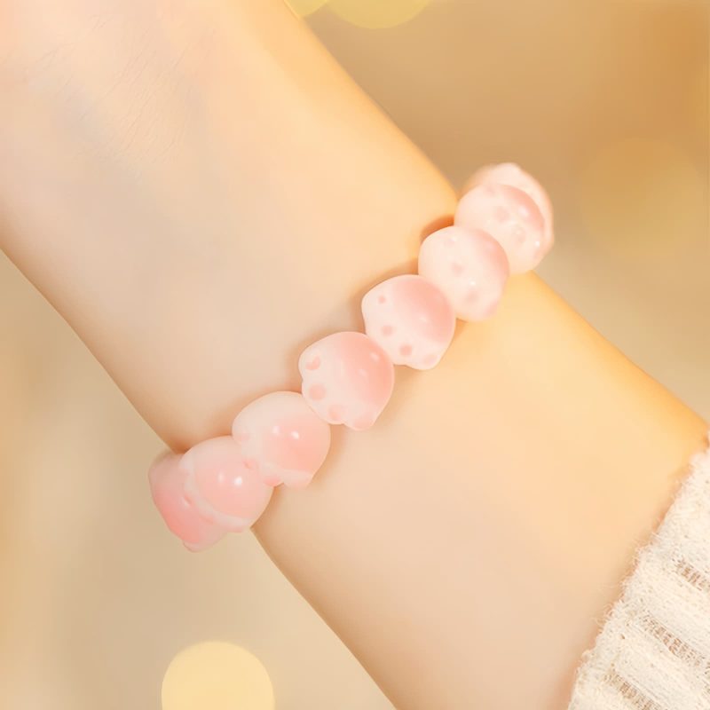 Gelang Kucing Keberuntungan Biji Bodhi Alami Natural Bodhi Seed Lucky Cat Paw Bracelet