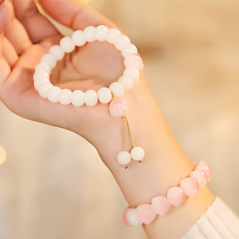 Gelang Kucing Keberuntungan Biji Bodhi Alami Natural Bodhi Seed Lucky Cat Paw Bracelet