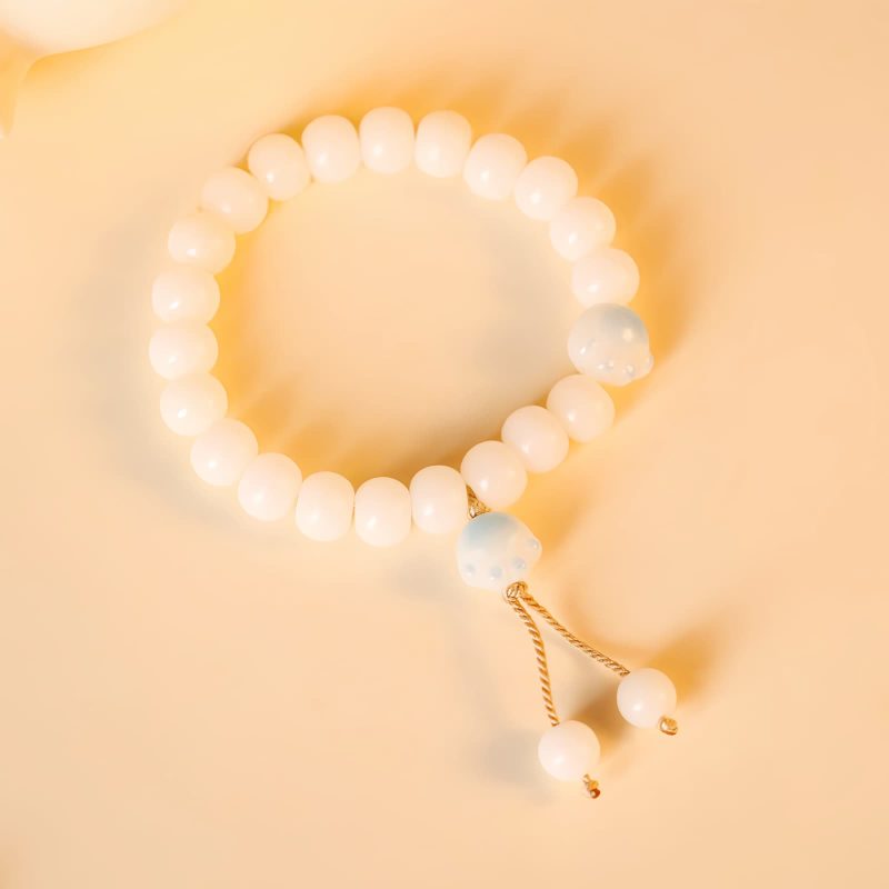 Gelang Kucing Keberuntungan Biji Bodhi Alami Natural Bodhi Seed Lucky Cat Paw Bracelet