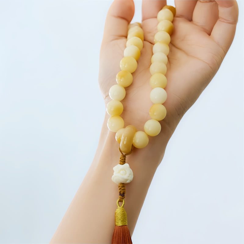 Gelang Pesona Singa Menari dari Biji Bodhi Alami Natural Bodhi Seed Dancing Lion Charm Bracelet