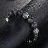 Gelang Om Mani Padme Hum dari Batu Lava Alam & Mata Harimau Natural Lava Rock & Tiger Eye Om Mani Padme Hum Bracelet