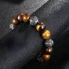 Gelang Om Mani Padme Hum dari Batu Lava Alam & Mata Harimau Natural Lava Rock & Tiger Eye Om Mani Padme Hum Bracelet