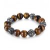 Gelang Om Mani Padme Hum dari Batu Lava Alam & Mata Harimau Natural Lava Rock & Tiger Eye Om Mani Padme Hum Bracelet