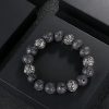 Gelang Om Mani Padme Hum dari Batu Lava Alam & Mata Harimau Natural Lava Rock & Tiger Eye Om Mani Padme Hum Bracelet