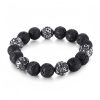 Gelang Om Mani Padme Hum dari Batu Lava Alam & Mata Harimau Natural Lava Rock & Tiger Eye Om Mani Padme Hum Bracelet
