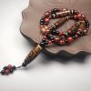 Collar con Ojo de Tigre de Nueve Ojos y Ágata Roja Nine-Eye Dzi Bead Red Agate Necklace