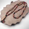 Collar con Ojo de Tigre de Nueve Ojos y Ágata Roja Nine-Eye Dzi Bead Red Agate Necklace