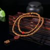 Pulsera de meditación de semillas de Bodhi de madera de melocotón y loto Peach Wood Bodhi Seed Lotus Meditation Bracelet