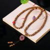 Pulsera de meditación de semillas de Bodhi de madera de melocotón y loto Peach Wood Bodhi Seed Lotus Meditation Bracelet