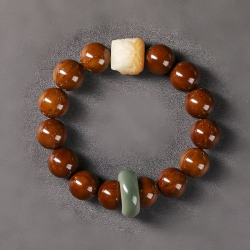 Pulsera de Sabiduría con León Danzante de Semilla de Bodhi Morada Pulsera de Sabiduría con León Danzante de Semilla de Bodhi Morada