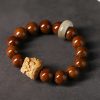 Pulsera de Sabiduría con León Danzante de Semilla de Bodhi Morada Purple Bodhi Seed Wisdom Bracelet with Dancing Lion