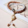 Pulsera de Protección Dzi Ojo de Gato con Sándalo Sandalwood Cat's Eye Dzi Protection Bracelet