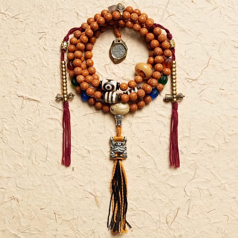 Pulsera Tibetana de Semillas de Bodhi de 108 Cuentas: Pulsera de Sabiduría Tibet 108 Mala Bodhi Seed Wisdom Bracelet