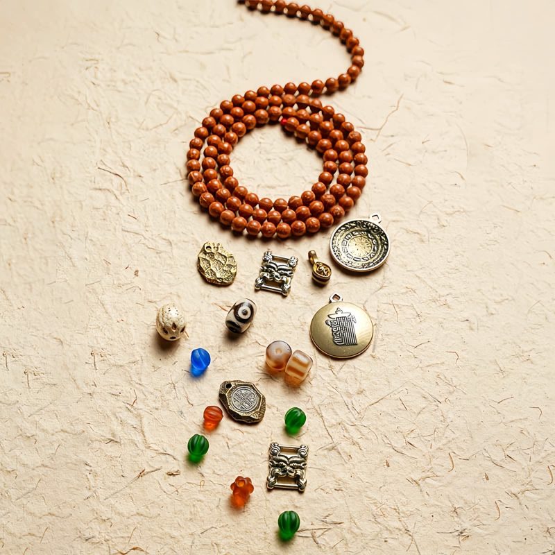 Pulsera Tibetana de Semillas de Bodhi de 108 Cuentas: Pulsera de Sabiduría Tibet 108 Mala Bodhi Seed Wisdom Bracelet