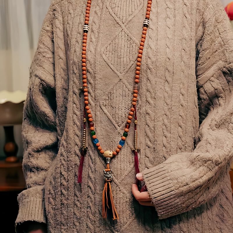 Pulsera Tibetana de Semillas de Bodhi de 108 Cuentas: Pulsera de Sabiduría Tibet 108 Mala Bodhi Seed Wisdom Bracelet