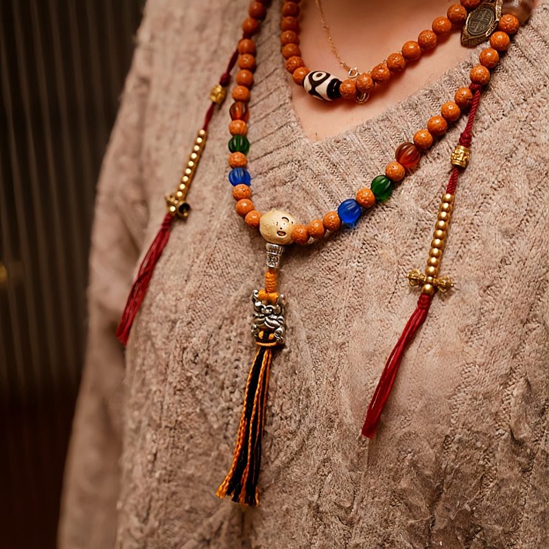 Pulsera Tibetana de Semillas de Bodhi de 108 Cuentas: Pulsera de Sabiduría Tibet 108 Mala Bodhi Seed Wisdom Bracelet