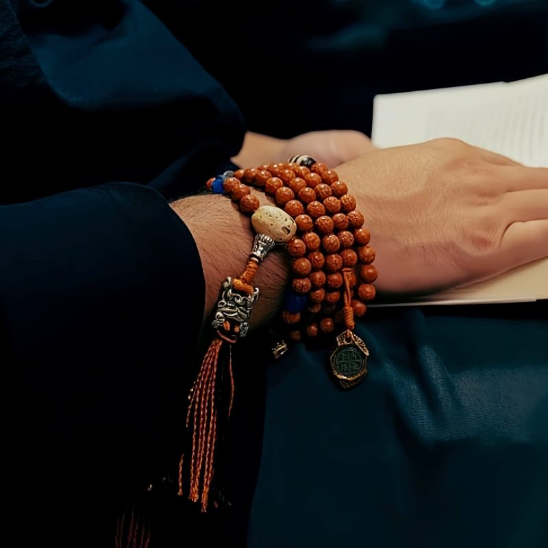 Pulsera Tibetana de Semillas de Bodhi de 108 Cuentas: Pulsera de Sabiduría Tibet 108 Mala Bodhi Seed Wisdom Bracelet