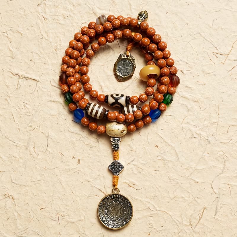 Pulsera Tibetana de Semillas de Bodhi de 108 Cuentas: Pulsera de Sabiduría Tibet 108 Mala Bodhi Seed Wisdom Bracelet