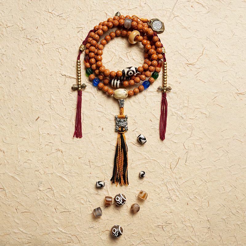 Pulsera Tibetana de Semillas de Bodhi de 108 Cuentas: Pulsera de Sabiduría Tibet 108 Mala Bodhi Seed Wisdom Bracelet