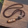 Collar con cuentas Dzi del Tíbet, Om Mani Padme Hum, Avalokiteshvara, de la prosperidad Tibet Dzi Bead Om Mani Padme Hum Avalokitesvara Wealth Necklace