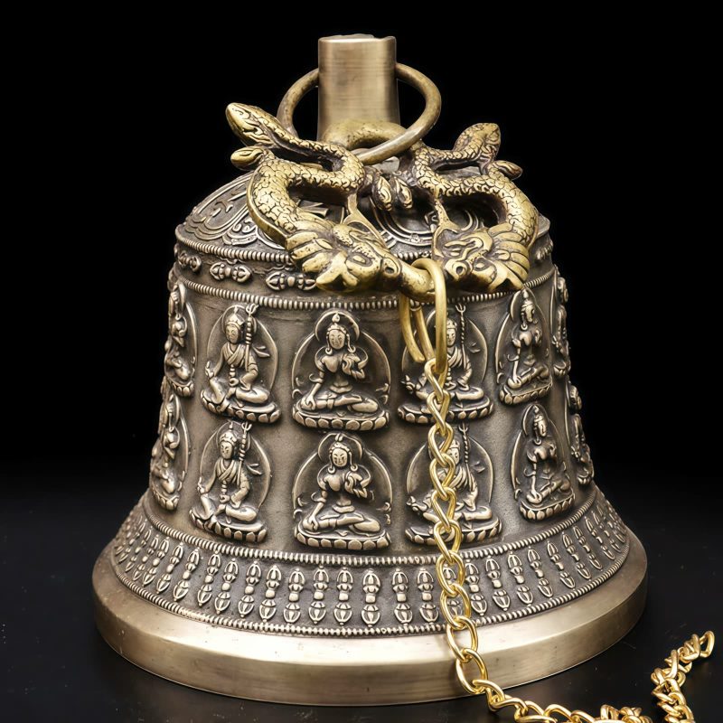 جرس نواة الرياح النحاسي التبتي ذو التنين Tibetan Copper Dragon Wind Chime Bell