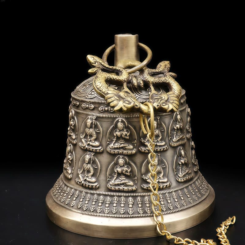 جرس نواة الرياح النحاسي التبتي ذو التنين Tibetan Copper Dragon Wind Chime Bell