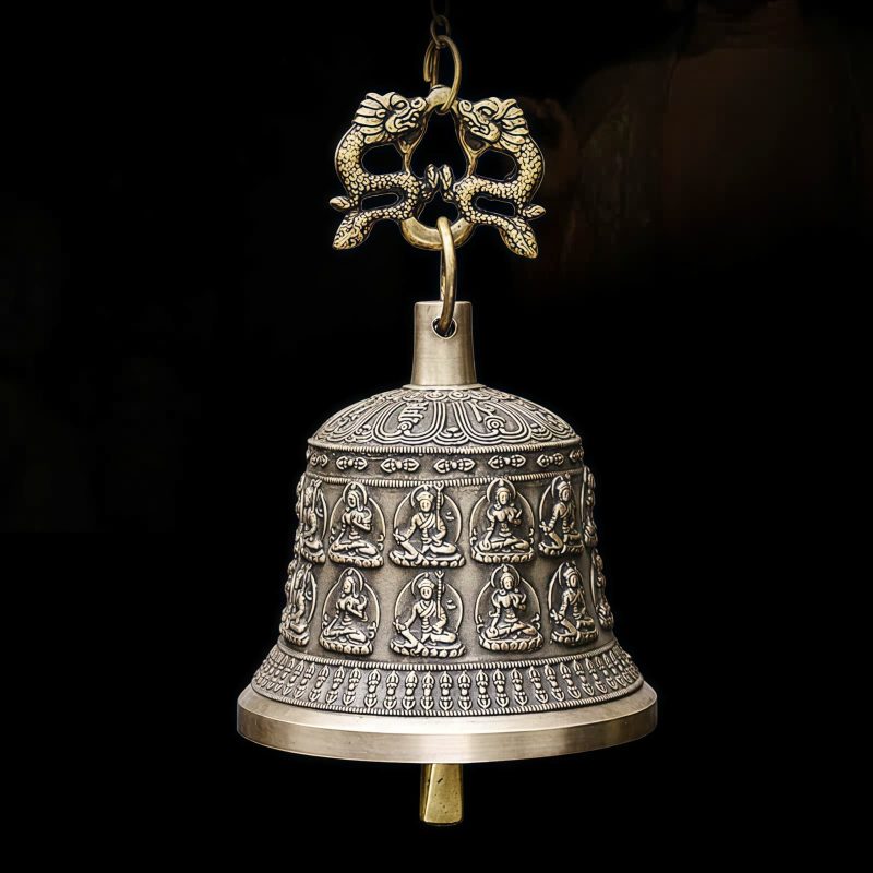 جرس نواة الرياح النحاسي التبتي ذو التنين Tibetan Copper Dragon Wind Chime Bell