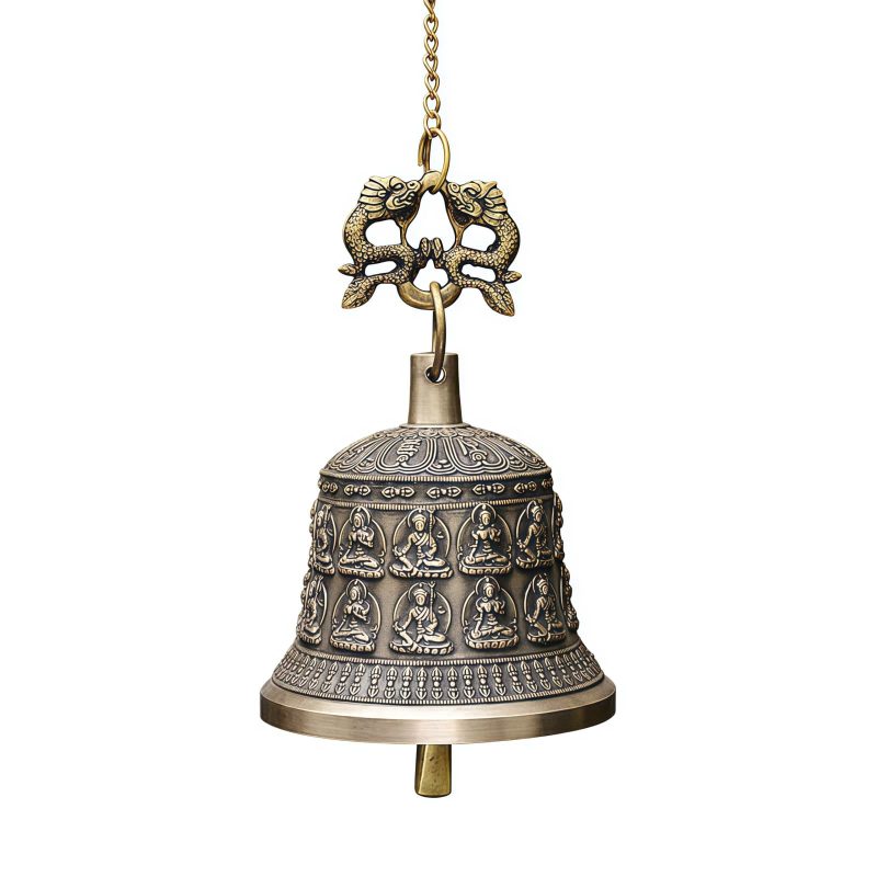 جرس نواة الرياح النحاسي التبتي ذو التنين Tibetan Copper Dragon Wind Chime Bell