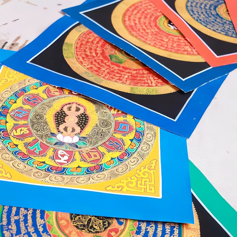 Caja Ciega de Thangka Tibetana Bendecida Hechas a Mano Tibetan Handmade Blessing Thangka Blind Box