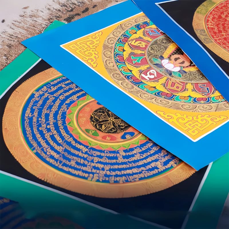 Caja Ciega de Thangka Tibetana Bendecida Hechas a Mano Tibetan Handmade Blessing Thangka Blind Box