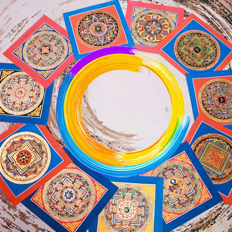 Caja Ciega de Thangka Tibetana Bendecida Hechas a Mano Tibetan Handmade Blessing Thangka Blind Box