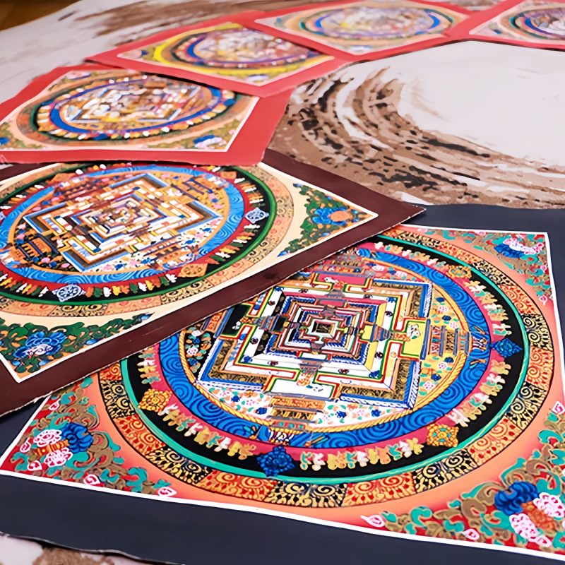 Caja Ciega de Thangka Mandala Tibetano Hecho a Mano Tibetan Handmade Mandala Thangka Blind Box