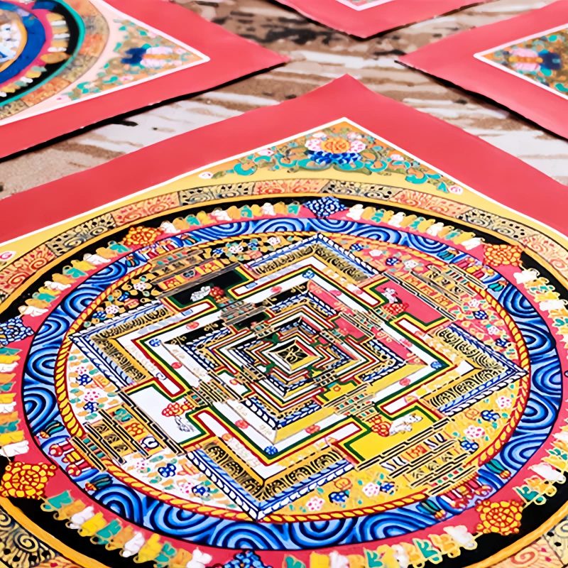 Caja Ciega de Thangka Mandala Tibetano Hecho a Mano Tibetan Handmade Mandala Thangka Blind Box