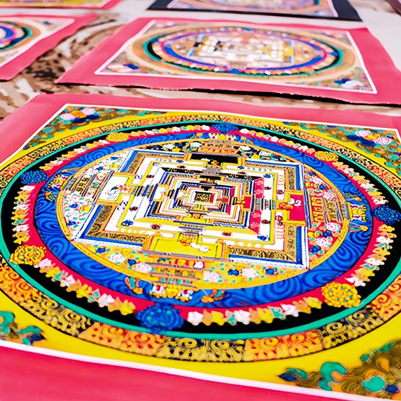Caja Ciega de Thangka Mandala Tibetano Hecho a Mano Tibetan Handmade Mandala Thangka Blind Box