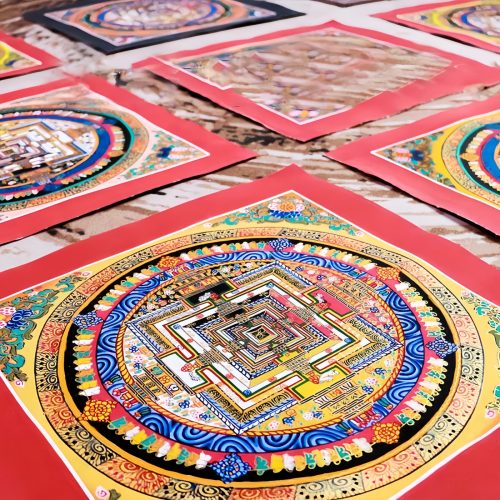 Caja Ciega de Thangka Mandala Tibetano Hecho a Mano Caja Ciega de Thangka Mandala Tibetano Hecho a Mano