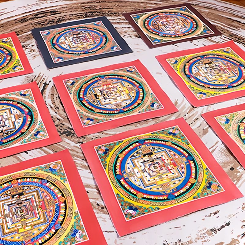 Caja Ciega de Thangka Mandala Tibetano Hecho a Mano Tibetan Handmade Mandala Thangka Blind Box