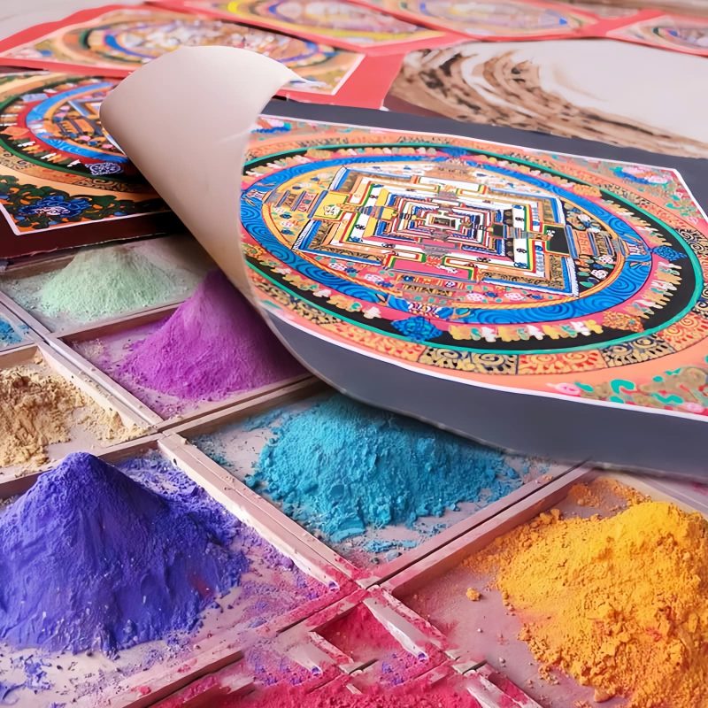 Caja Ciega de Thangka Mandala Tibetano Hecho a Mano Tibetan Handmade Mandala Thangka Blind Box