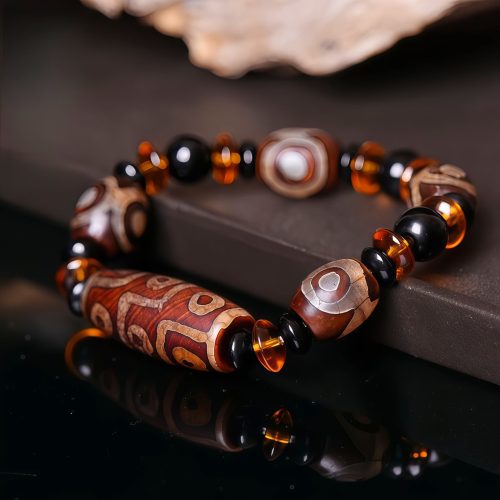Pulsera de cuentas Dzi de nueve ojos naturales del Tíbet Pulsera de cuentas Dzi de nueve ojos naturales del Tíbet