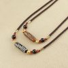 Collar de Protección con Dzi de Nueve Ojos Tibetano Tibetan Nine-Eye Dzi Bead Protection Necklace