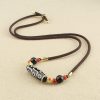 Collar de Protección con Dzi de Nueve Ojos Tibetano Tibetan Nine-Eye Dzi Bead Protection Necklace