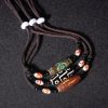 قلادة حماية من حجر dzi التبتي ذي التسع عيون Agate Tibetan Dzi Bead Protection Necklace