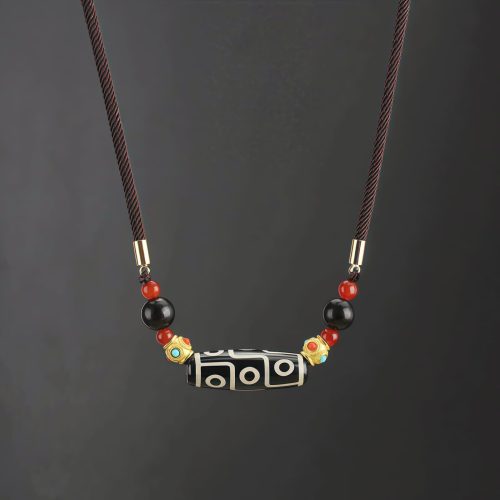 Collar de Protección con Dzi de Nueve Ojos Tibetano Collar de Protección con Dzi de Nueve Ojos Tibetano