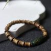 Pulsera de Paz de Sándalo con Dzi de Nueve Ojos Tibetano Tibetan Nine-Eye Dzi Bead Sandalwood Peace Bracelet